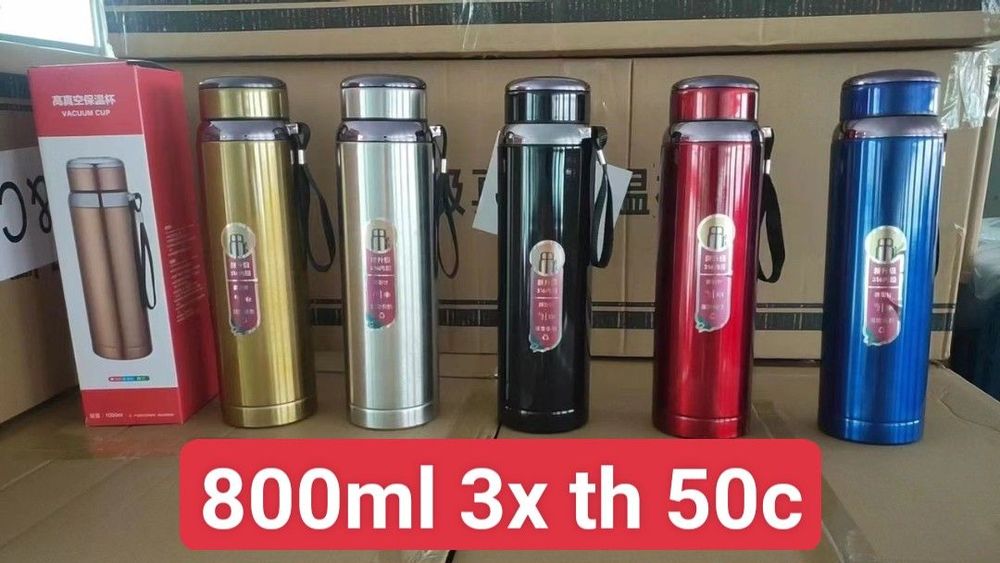 Bình Giữ Nhiệt Cao Cấp Inox 316 Dung Tích 800ml Nắp Đính Họa Tiết Kim Cương