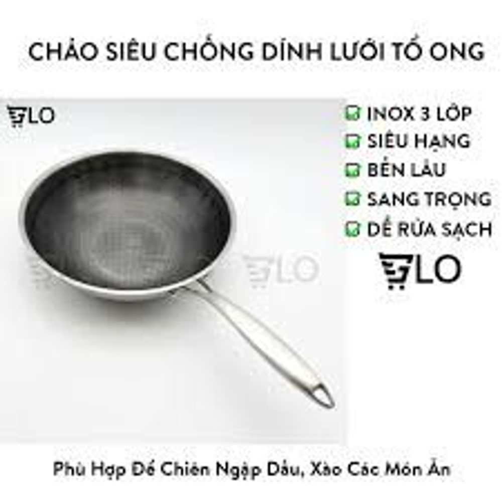 Chảo Siêu Chống Dính Sâu Lòng Lưới Tổ Ong 32cm
