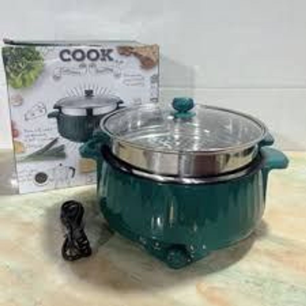 Nồi Lẩu Điện Đa Năng 2 Tầng Size 28cm Nắp Kính, Nồi Chiên, Xào, Rán Đa Năng Có Chống Dính