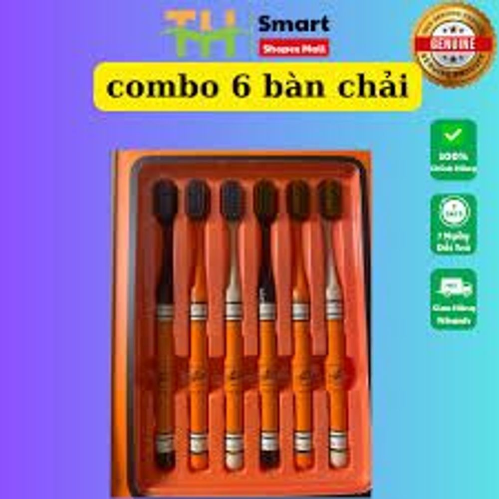 Combo 6 Bàn Chải Đánh Răng Lông Mềm FASHION Kèm Hộp Sang Trọng, Chải Siêu Êm, Làm Sạch Sâu Đánh Sạch Mảng Bám