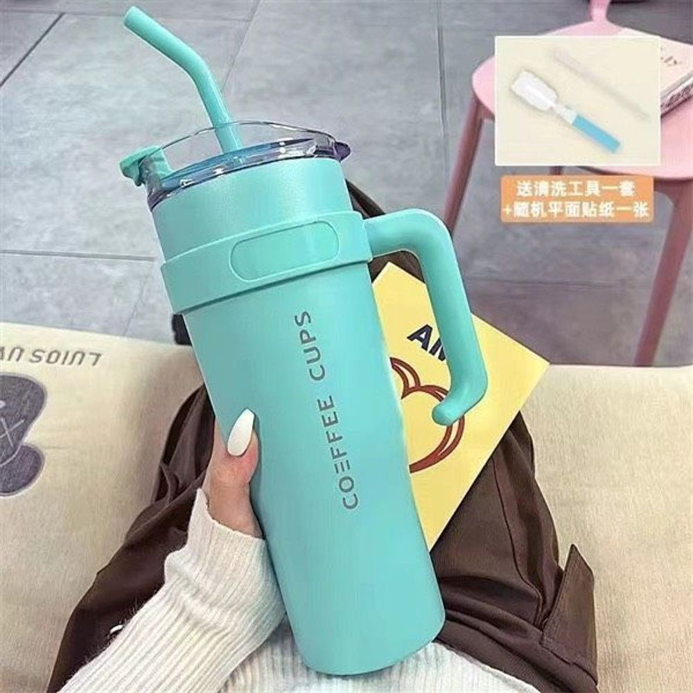 Cốc giữ nhiệt PITI dung tích 1200ML ly giữ nhiệt inox 304 cao cấp có tặng kèm ống hút và tay cầm