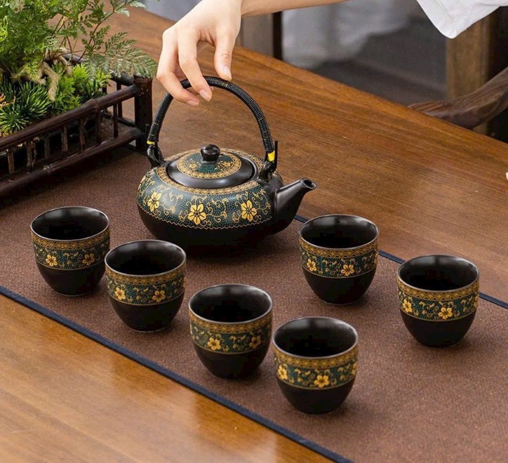 Bộ trà phong cách cổ điển Trung Quốc 1 ấm 6 chén