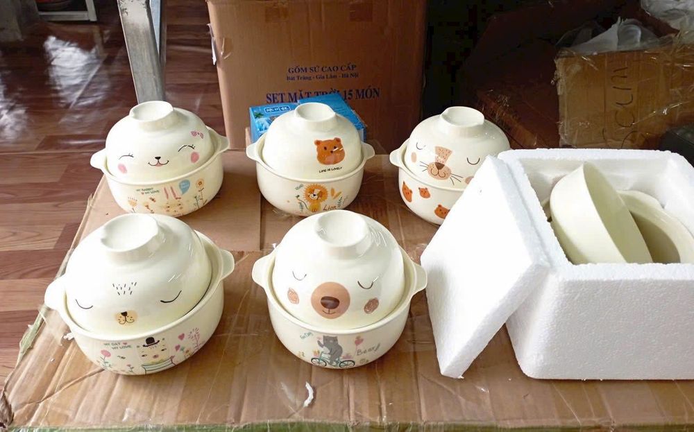 Tô úp mì, bát ăn mì ăn liền tay cầm phong cách Nhật Bản hình động vật hoạt hình dễ thương