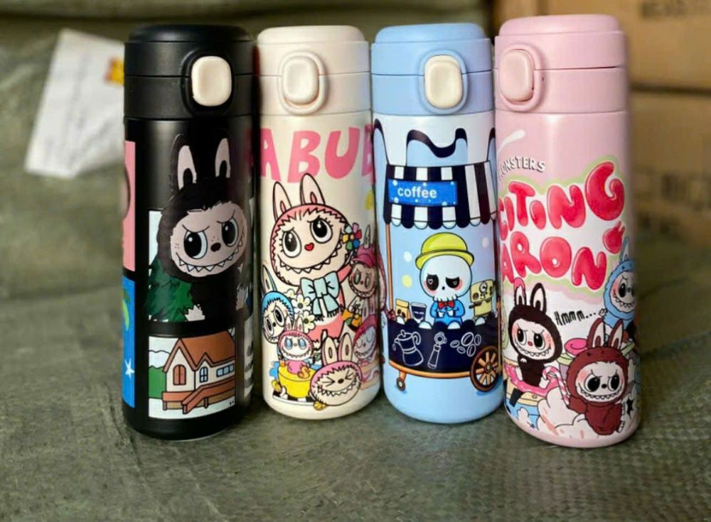Bình giữ nhiệt LABUBU inox 304 nắp bật tiện lợi cho bé 420ml - giao họa tiết ngẫu nhiên