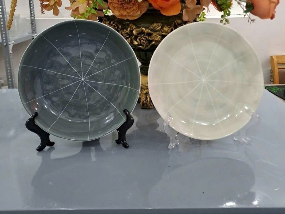 Tách lẻ bộ bát đĩa sứ màu basic ghi xám kem sang trọng, chén dĩa tô sứ ăn cơm gia đình.