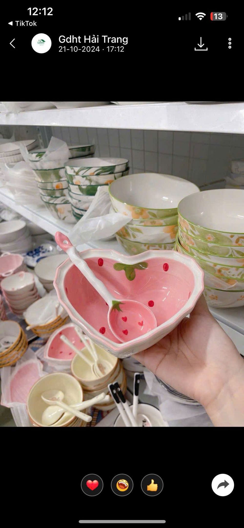 Chén Bát Sứ Hình Trái Tim, Bát Sứ Cao Cấp,trang trí,decor ( THÙNG 60 C )