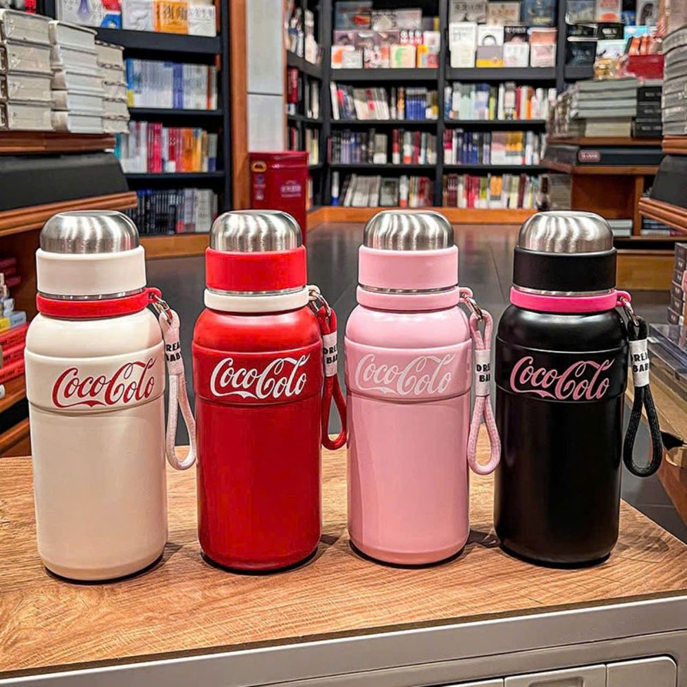 Cốc Cách Nhiệt Bằng Thép Không Gỉ 316 600ML Có Đồ Lọc Trà Coca Cola Chính Hãng ( THÙNG 40 C )