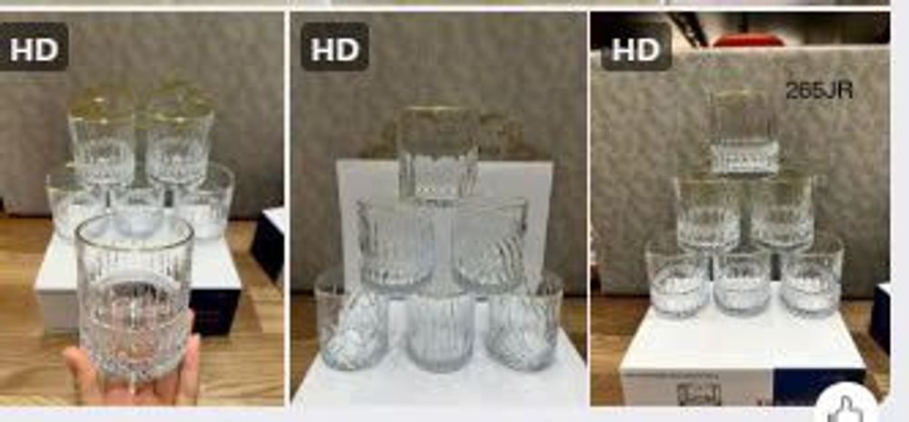 Hộp 6 Ly Thủy Tinh đựng nước uống Central Lùn 250ml,