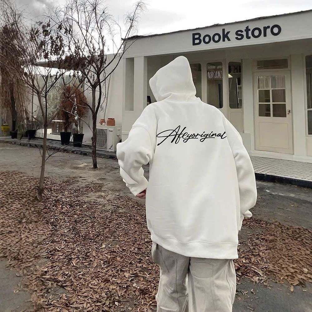 ￼Áo Hoodie nỉ có mũ, áo Hoodie Nam Nữ Unisex form rộng ấm áp Phong cách Phong cách Hàn Quốc