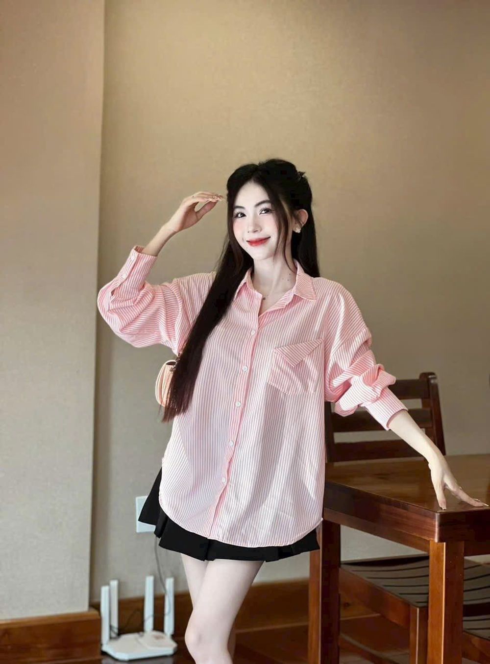 Áo Sơ Mi Nữ Tay Dài Đính Nơ Phía Sau Lưng Form Rộng Bigsize Xinh Đẹp Cao Cấp Dễ Thương