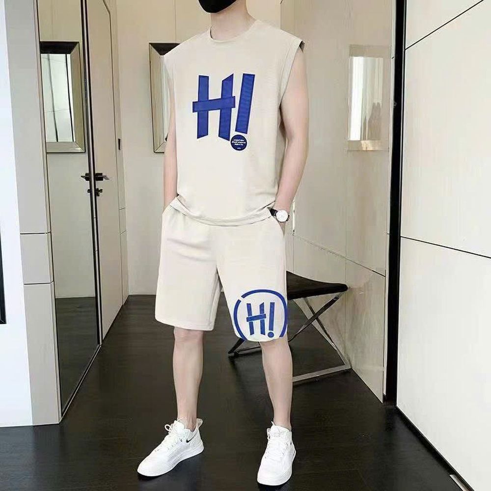 Mùa hè xu hướng nặng nề đơn giản chất thun lạnh nguyên chất rộng tay ngắn in pet chữ đa năng không bong tróc.