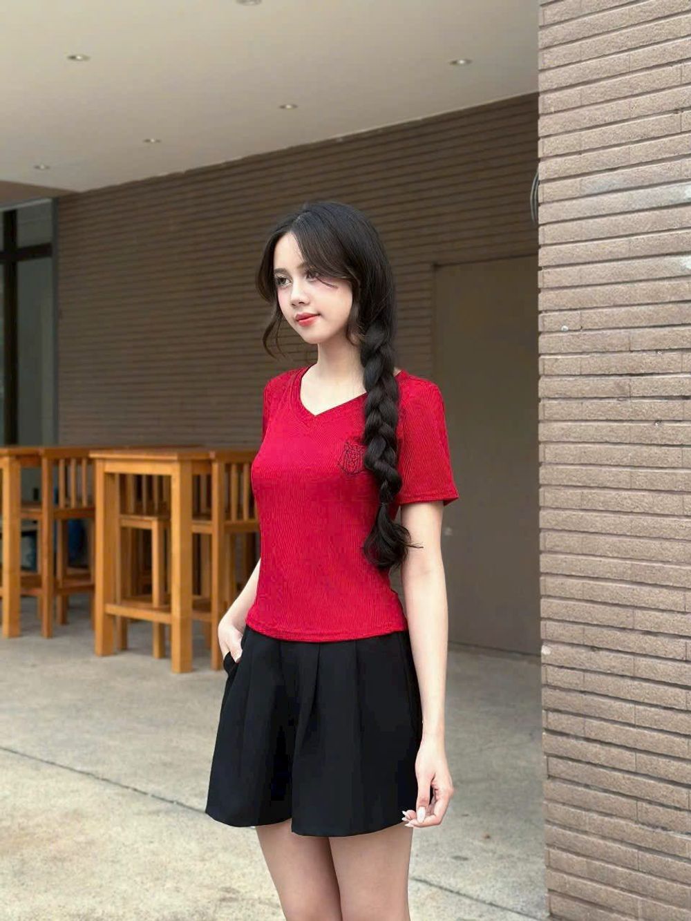 Bộ Set Áo Thun Tay Ngắn Cổ Tim co giãn Minisize bigsize logo in.