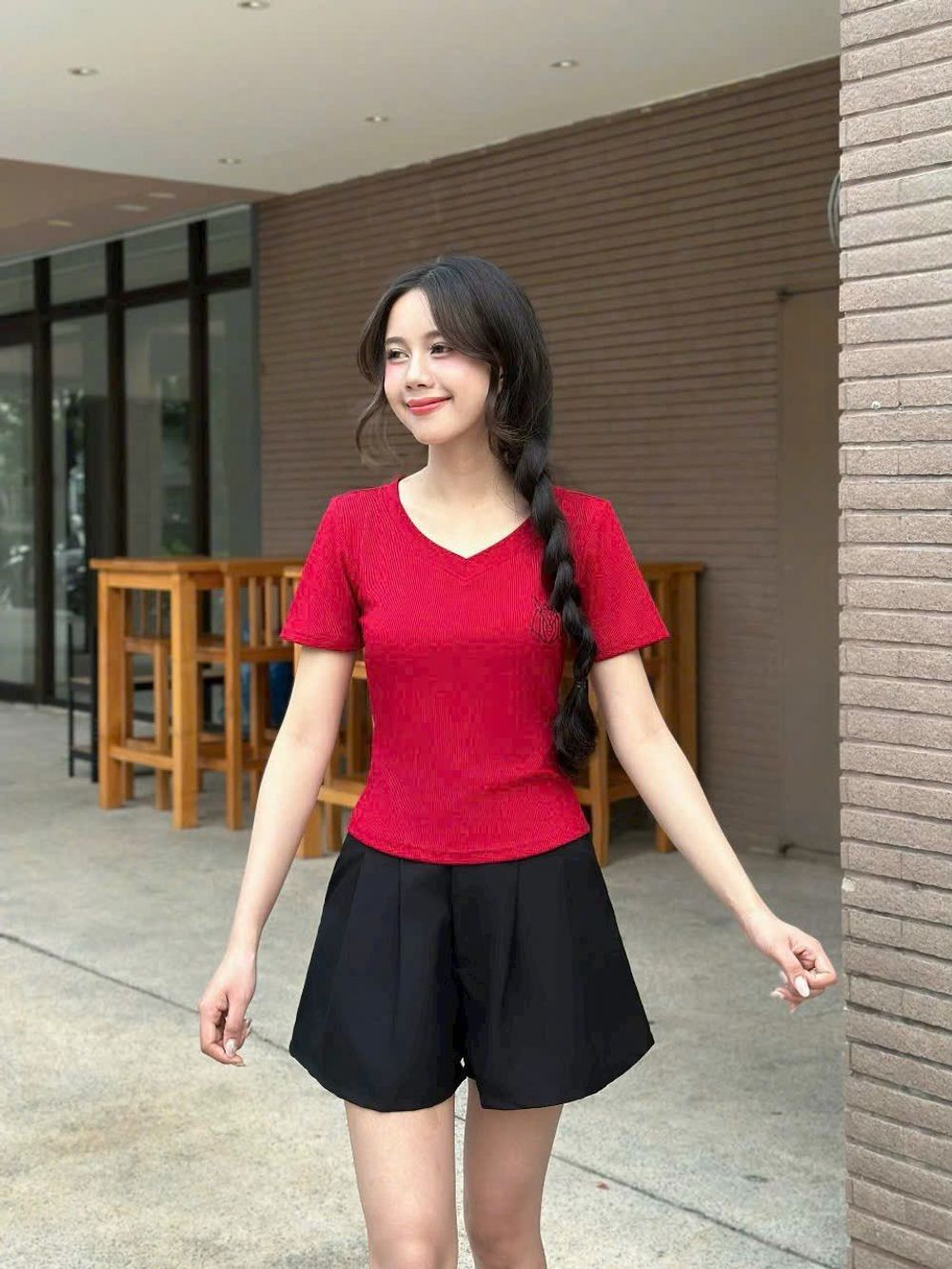 Bộ Set Áo Thun Tay Ngắn Cổ Tim co giãn Minisize bigsize logo in.