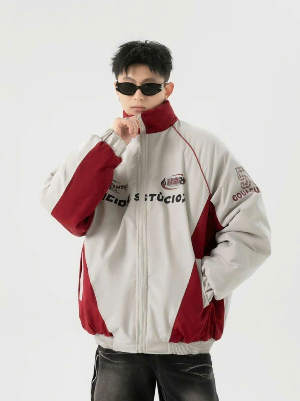 ￼Áo Khoác Dù jackek Nam Nữ 2 Lớp In Chữ Phối 2 Màu Trẻ Trung Kiểu Dáng phong Cách