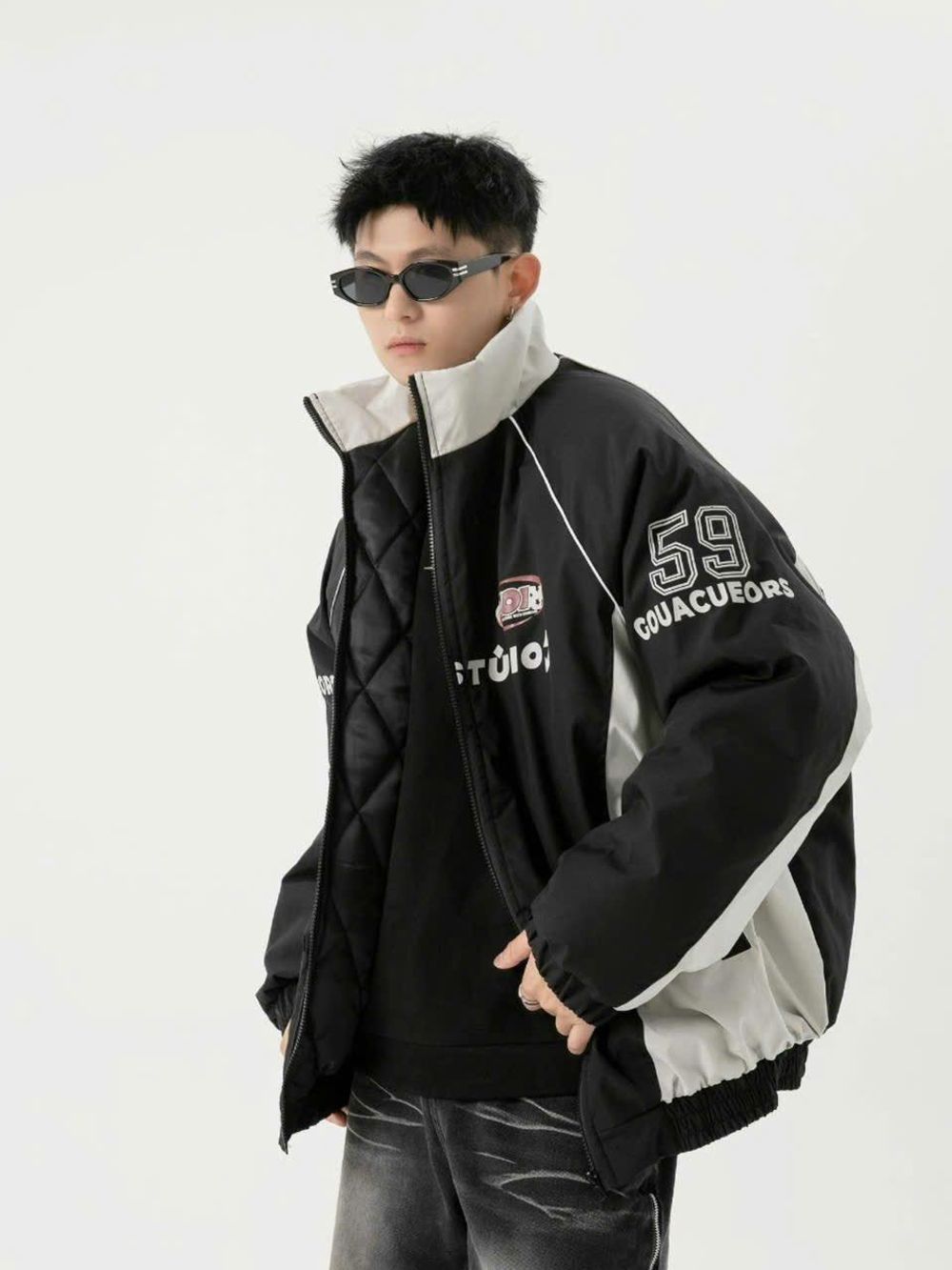 ￼Áo Khoác Dù jackek Nam Nữ 2 Lớp In Chữ Phối 2 Màu Trẻ Trung Kiểu Dáng phong Cách