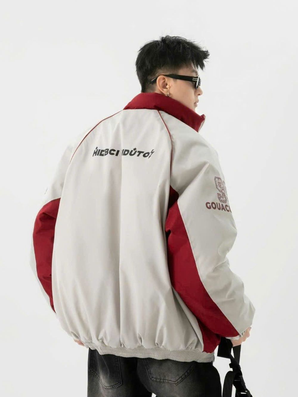 ￼Áo Khoác Dù jackek Nam Nữ 2 Lớp In Chữ Phối 2 Màu Trẻ Trung Kiểu Dáng phong Cách