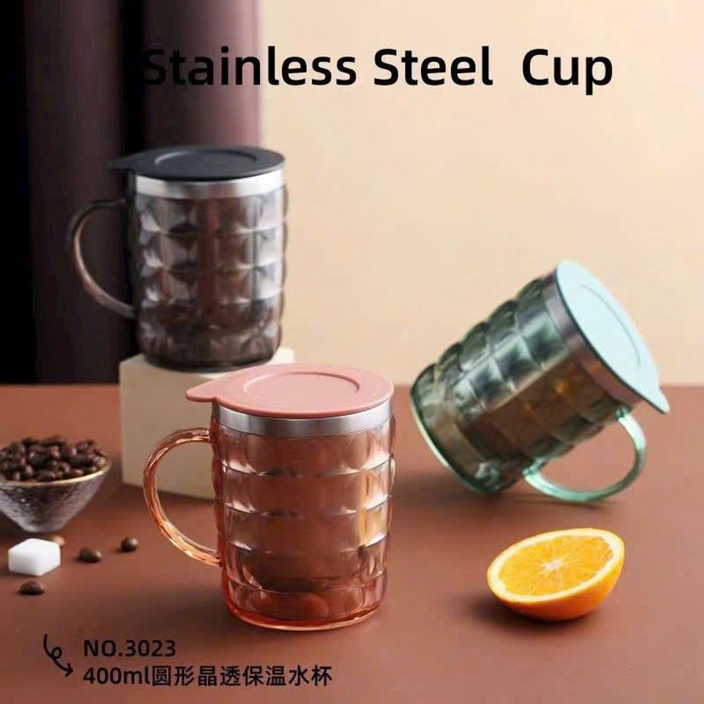 3023 - Cốc nhựa lõi Inox có nắp,