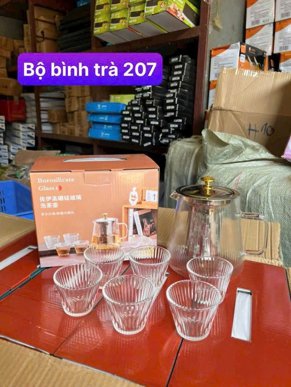 Bộ Bình Trà 207 Thủy Tinh ( THÙNG 16B )
