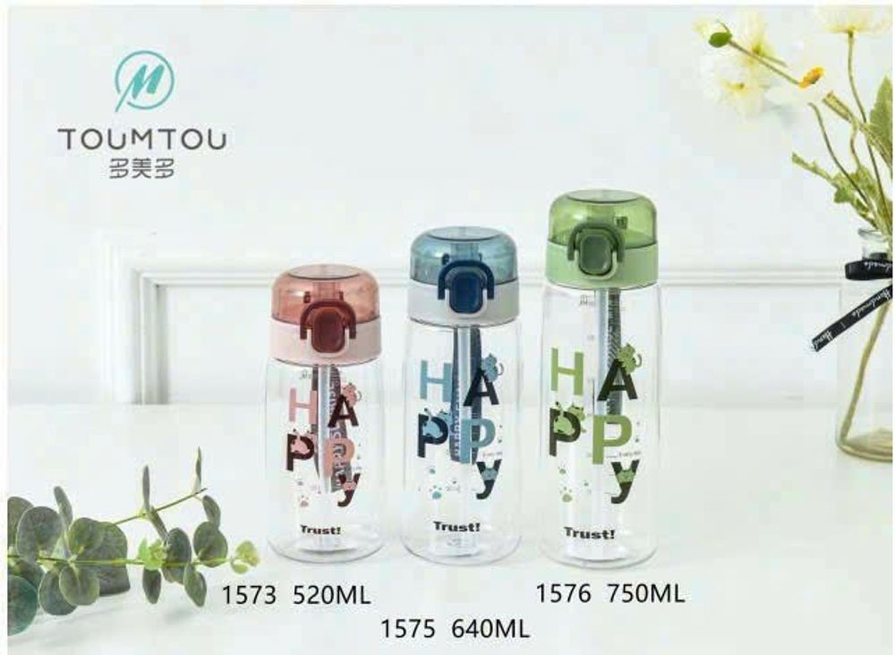 1576 - Bình nước nhựa 750ML,(Toumtou) (60C/Thùng)