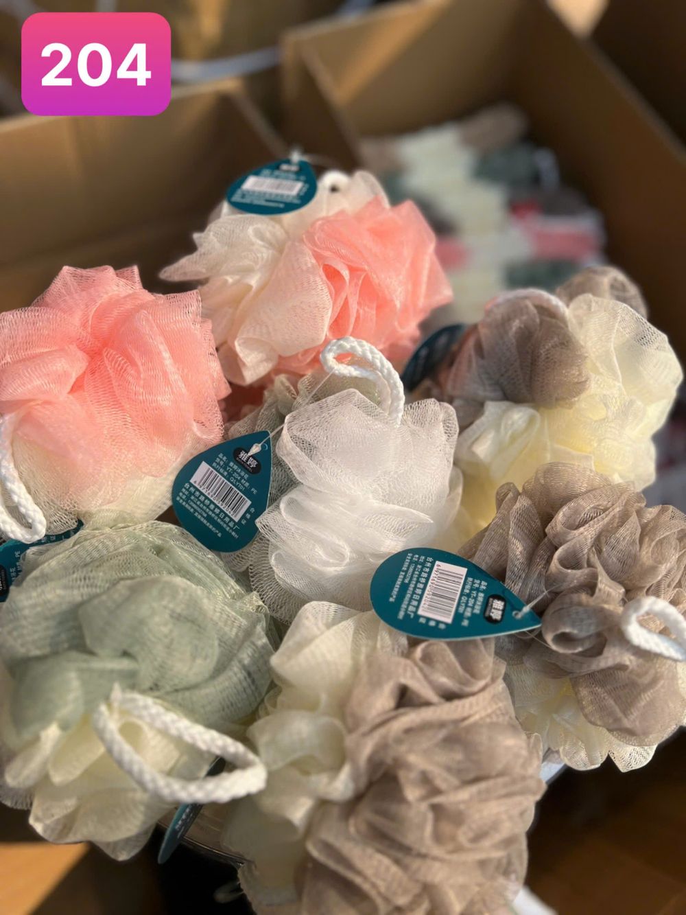 Bông Tắm 204- Bông tắm dài/ tròn cao cấp ( THÙNG 200C )