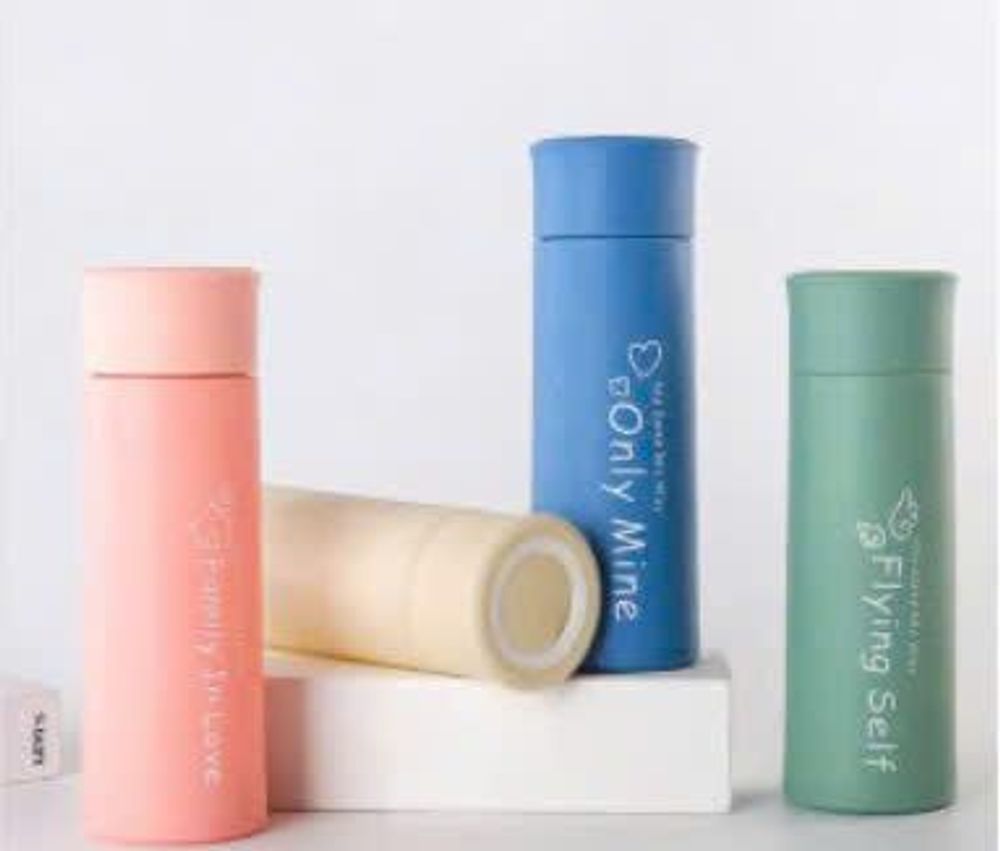 Bình giữ nhiệt lõi thủy tinh vỏ bọc nhựa in hình dễ thương 400ml  ( THÙNG 80C )