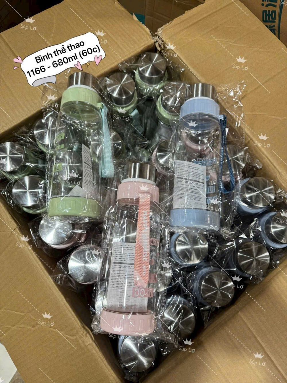 1166- Bình nước nhựa 680ML,(Toumtou) (60C/Thùng)