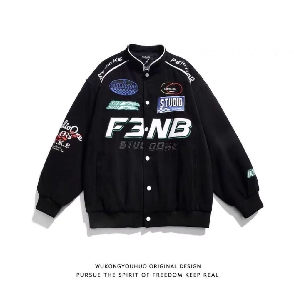 Áo khoác dù 2 lớp tay dài logo in N3FB form rộng UNISEX