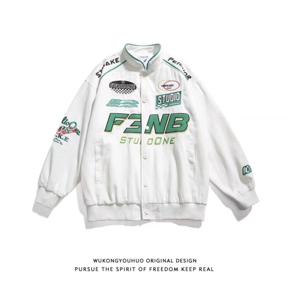 Áo khoác dù 2 lớp tay dài logo in N3FB form rộng UNISEX