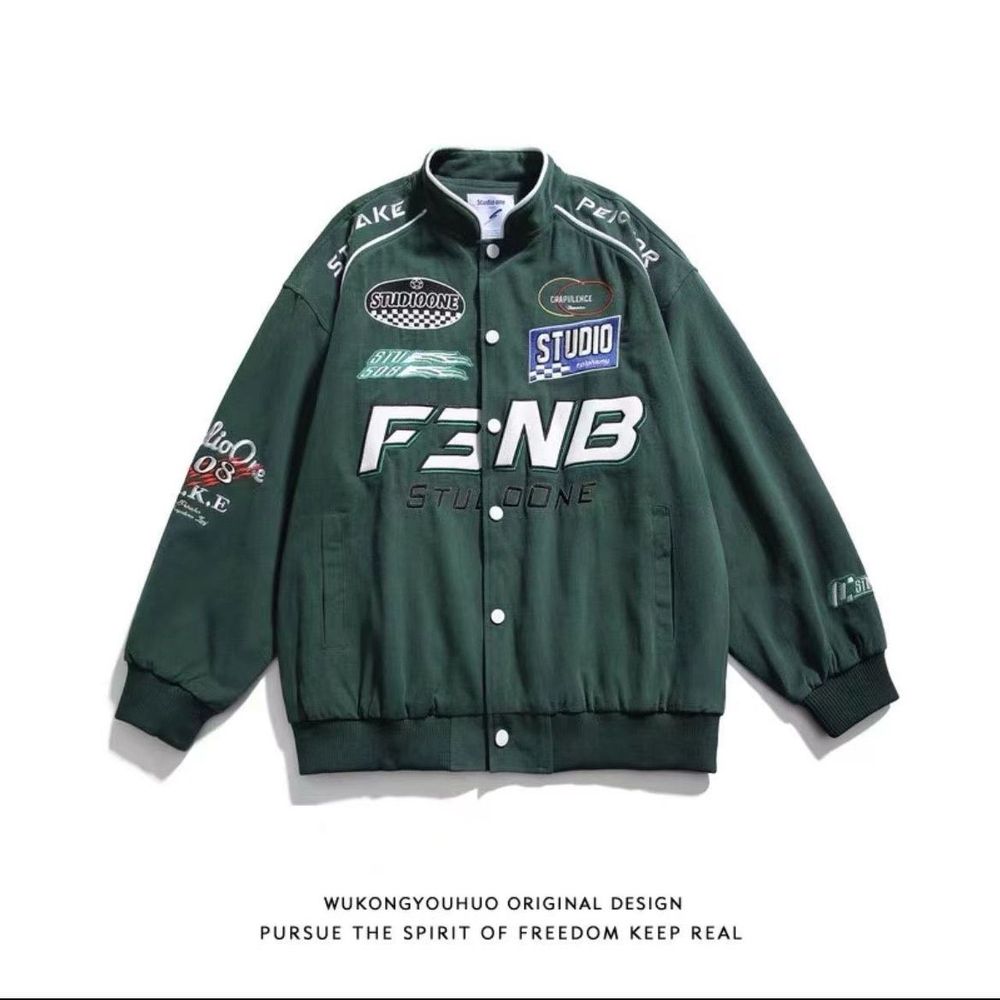 Áo khoác dù 2 lớp tay dài logo in N3FB form rộng UNISEX