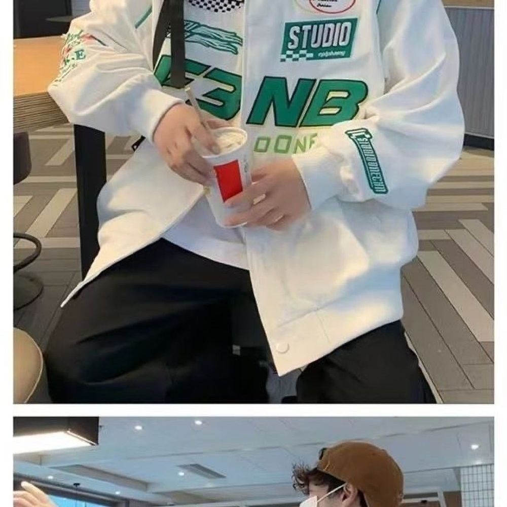 Áo khoác dù 2 lớp tay dài logo in N3FB form rộng UNISEX