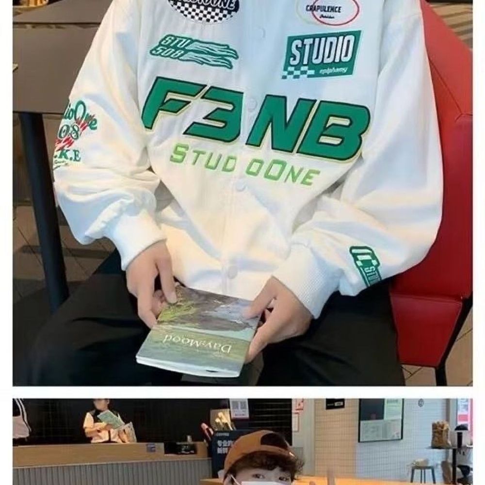 Áo khoác dù 2 lớp tay dài logo in N3FB form rộng UNISEX