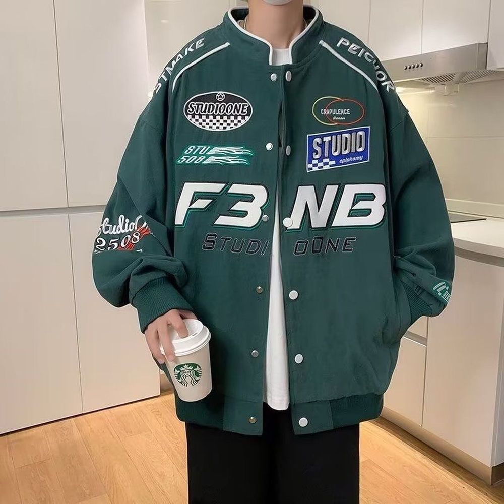 Áo khoác dù 2 lớp tay dài logo in N3FB form rộng UNISEX