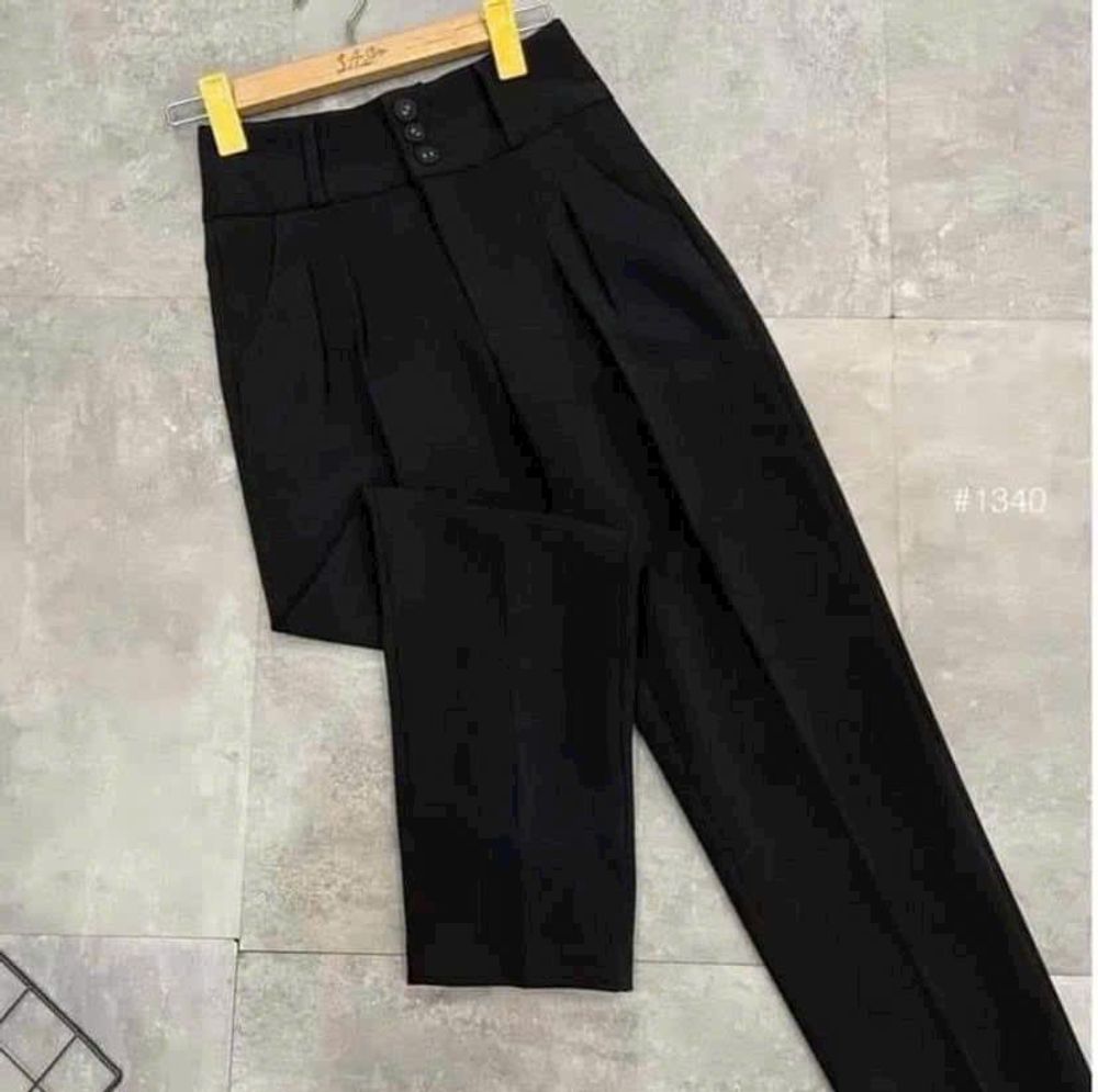 Quần Tây Học Sinh, Công Sở Form Baggy Ống Đứng Cạp Cao 3 nút Có Xếp Li - Chất Tuyết Mưa, 2 size L, XL