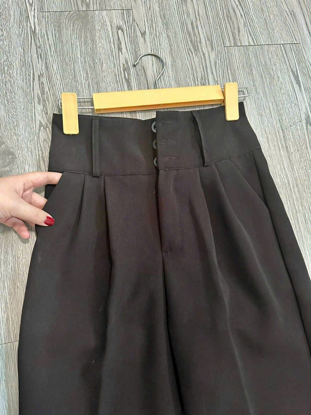 Quần Tây Học Sinh, Công Sở Form Baggy Ống Đứng Cạp Cao 3 nút Có Xếp Li - Chất Tuyết Mưa, 2 size L, XL