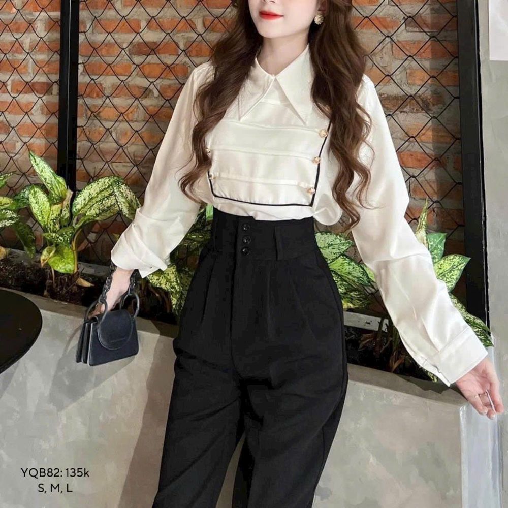 Quần Tây Học Sinh, Công Sở Form Baggy Ống Đứng Cạp Cao 3 nút Có Xếp Li - Chất Tuyết Mưa, 2 size L, XL