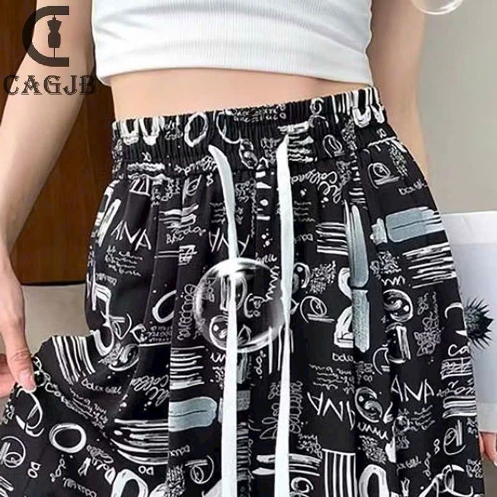 Quần ống rộng in họa tiết 3D chất lụa mềm nhẹ 2 size M, L