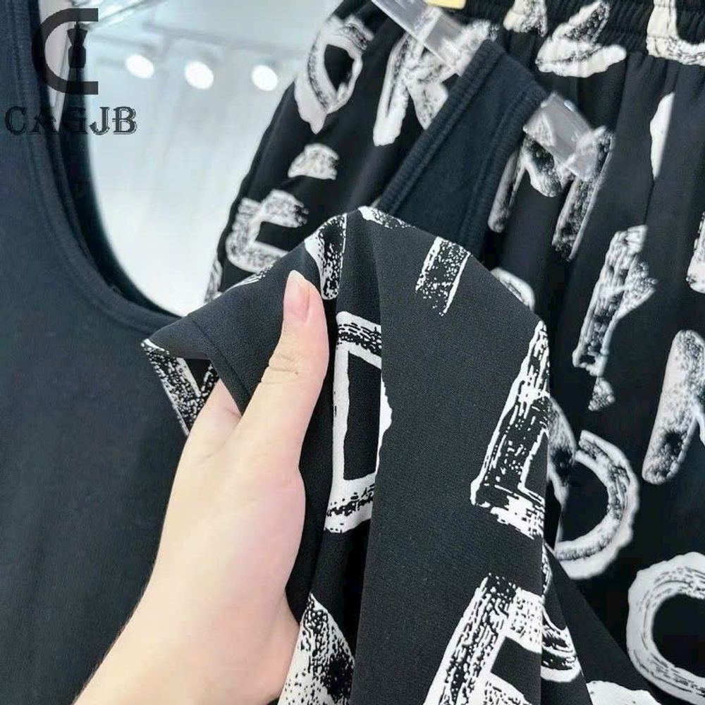 Quần ống rộng in họa tiết 3D chất lụa mềm nhẹ 2 size M, L