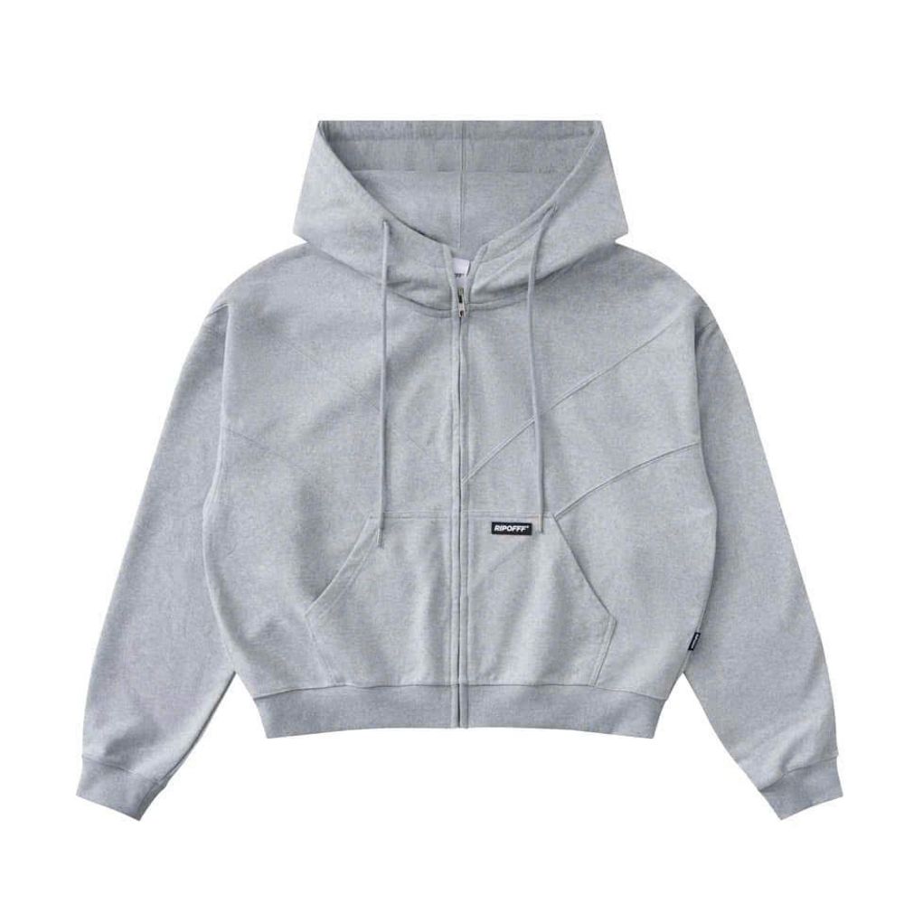 Áo Khoác Nỉ Form Boxy Viền Thân Logo Cao Su RIPOFFF - Freesize Dưới 65kg