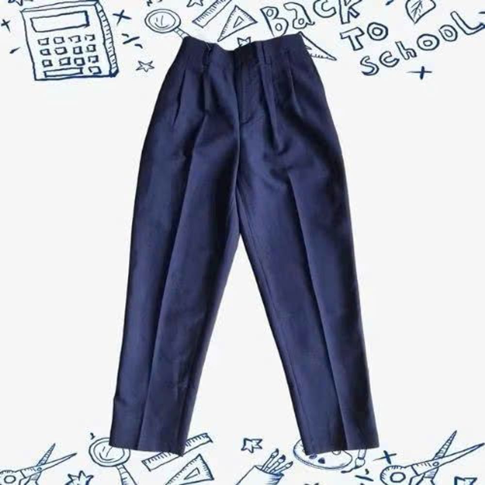 Quần Tây Học Sinh Cấp 1-2 Màu Xanh Than - Chất Tuyết Mưa, Chun Sau Thoải Mái