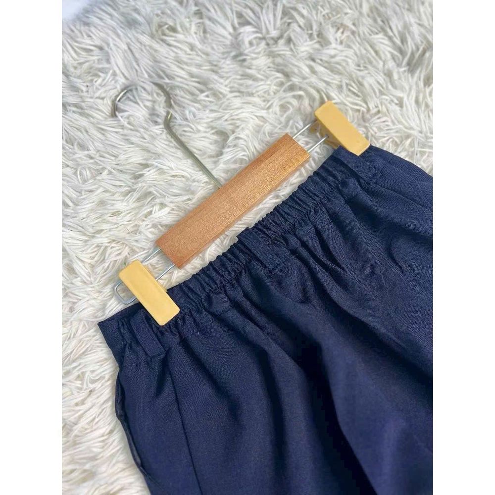 Quần Tây Học Sinh Cấp 1-2 Màu Xanh Than - Chất Tuyết Mưa, Chun Sau Thoải Mái