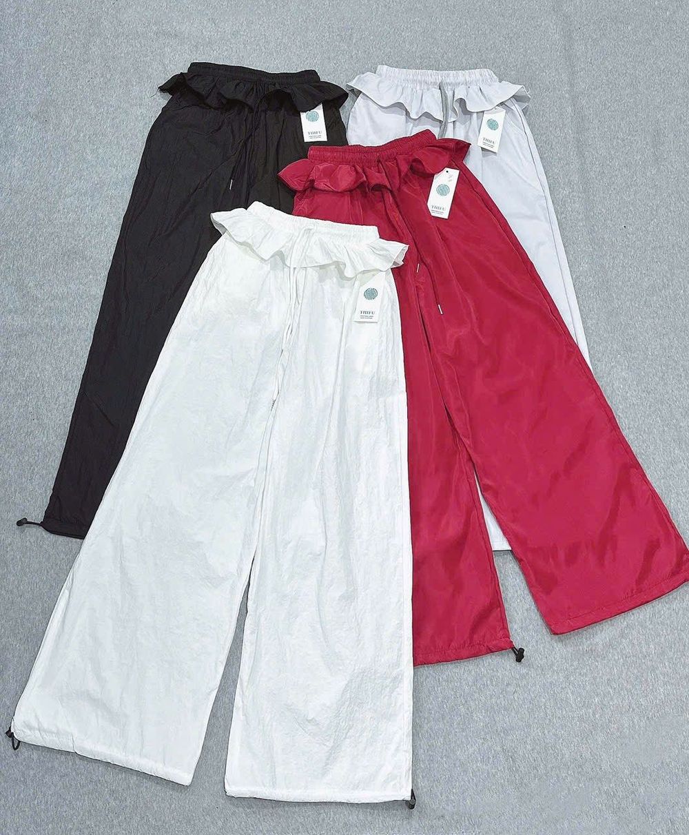 Quần Ống Rộng Lưng BÈO Dây Rút LAI Chất Dù Nhăn Freesize Dưới 65kg