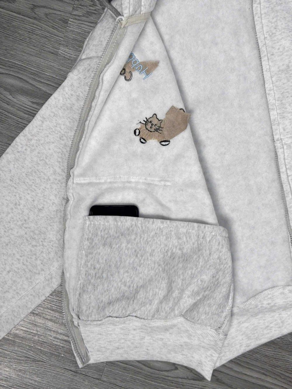 Áo khoác nữ dài logo thêu MÈO và DỪA