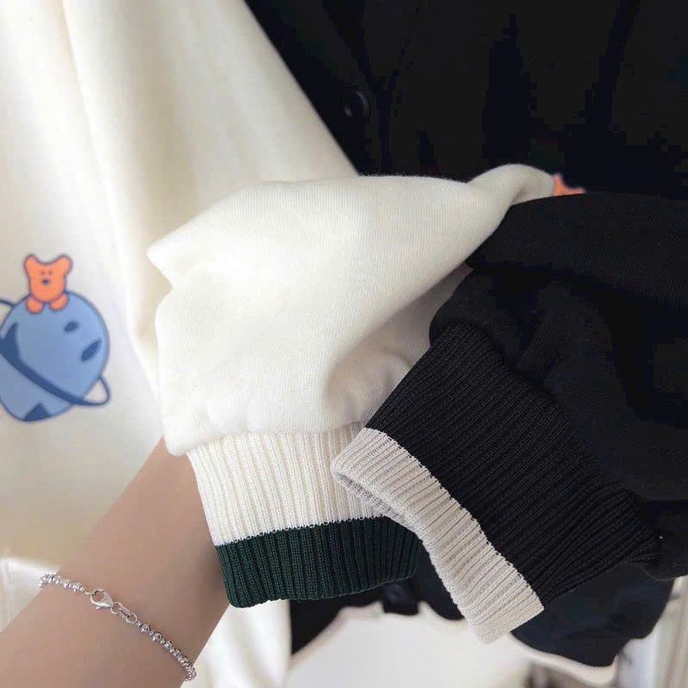 Áo khoác nữ cadigan in họa tiết hành tinh đẹp