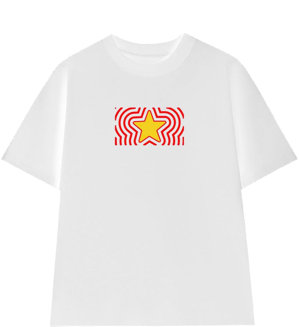 Áo thun in Cờ Đỏ Sao Vàng cổ tròn nam nữ thời trang
