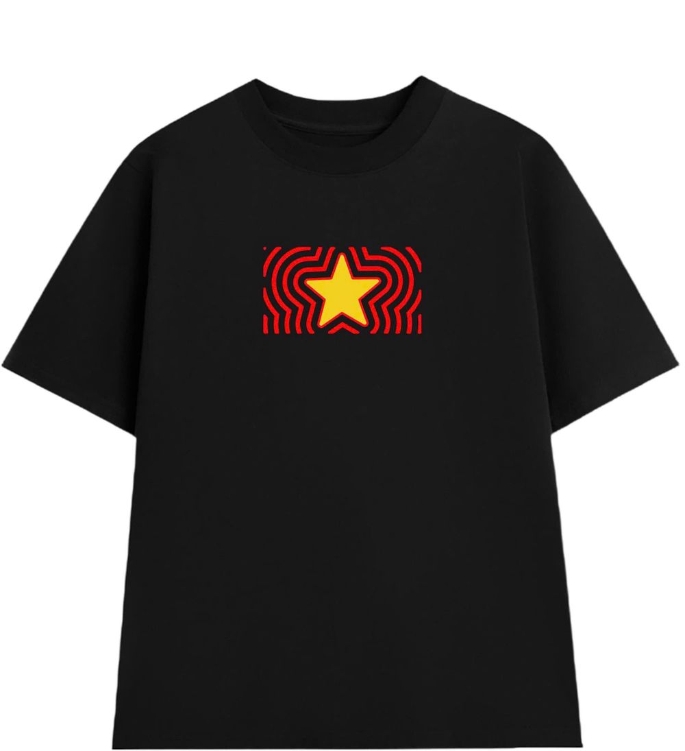 Áo thun in Cờ Đỏ Sao Vàng cổ tròn nam nữ thời trang