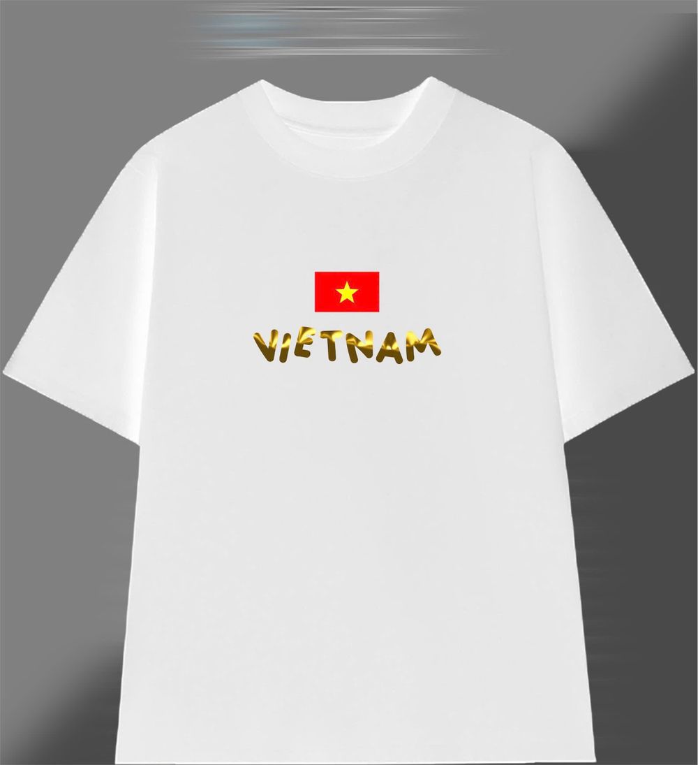 Áo thun in Cờ Đỏ Sao Vàng cổ tròn nam nữ thời trang