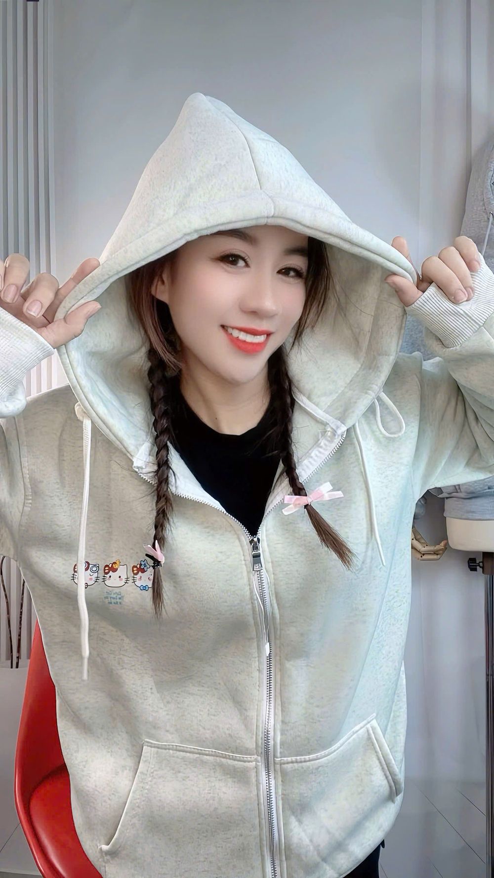 Áo khoác nữ vải nỉ 3 con mèo Cute Cat