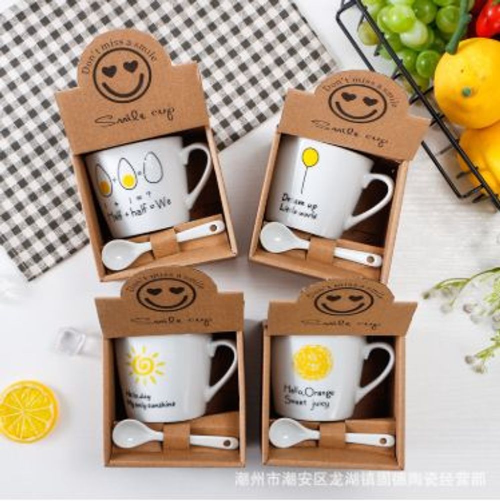 Cốc Sứ Mặt Trời Kèm Thìa CC ( Thùng 100C )