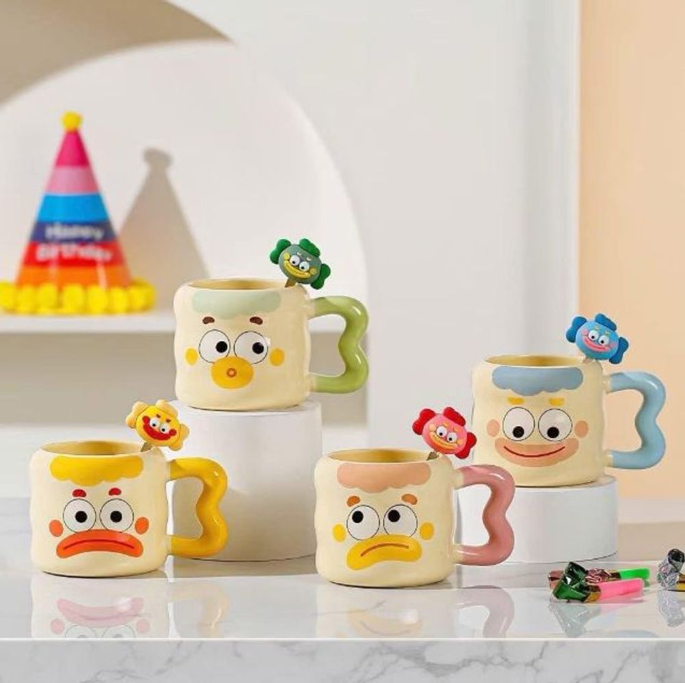 Cốc Sứ Cute Mặt Hề 400ml KC2473 (THÙNG 60C)