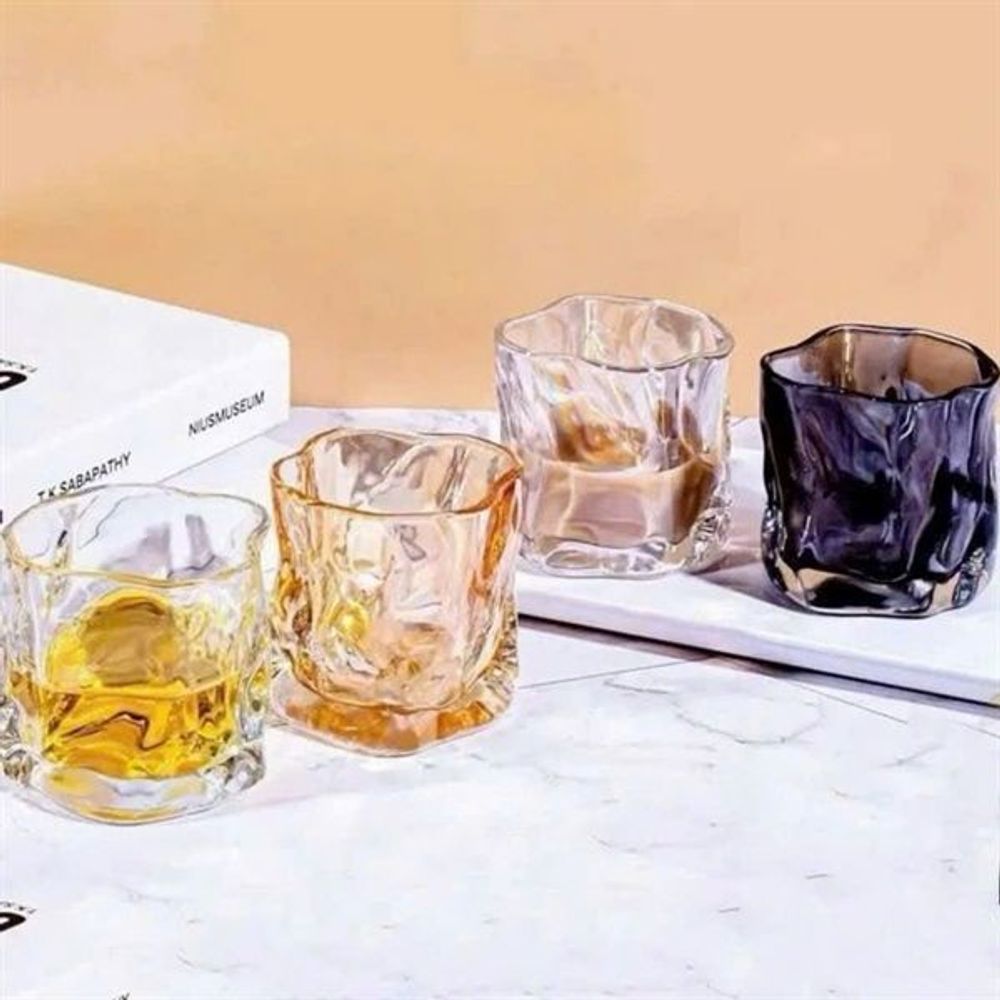 Bộ 6 cốc Thuỷ Tinh Soắn 268 300ml 7 Sắc, Khói, Vàng (THÙNG 12B)